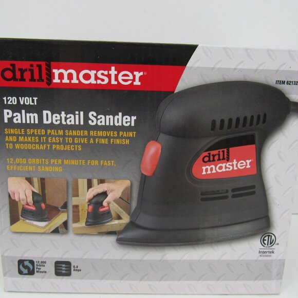 Dril Master Palm Detail Sander 120V Single Speed Item 62132 w/5 Pk of Pads - Picture 2 of 9